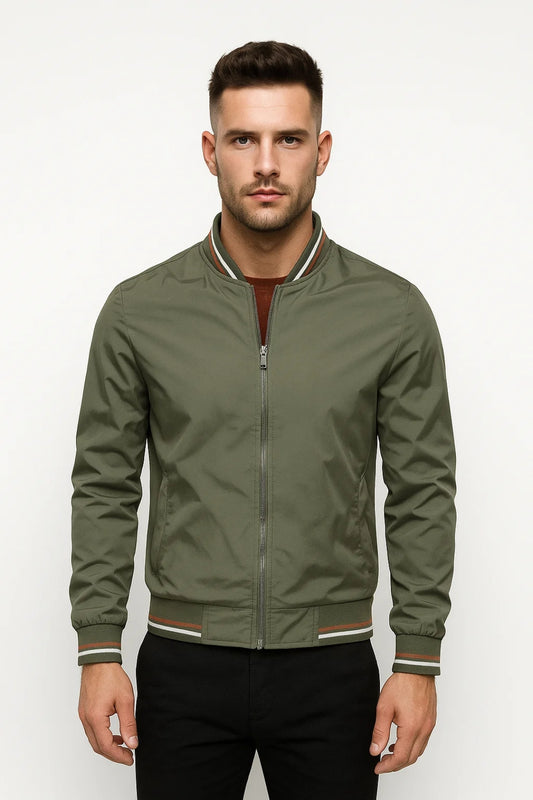 Bomberjack Heren | Gestreepte Boorden | Sportief | All-Season | Comfortabele pasvorm