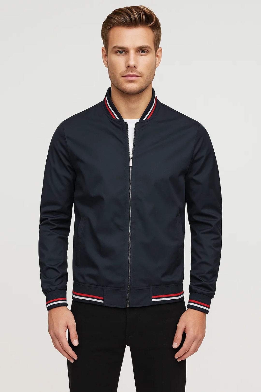 Bomberjack Heren | Gestreepte Boorden | Sportief | All-Season | Comfortabele pasvorm