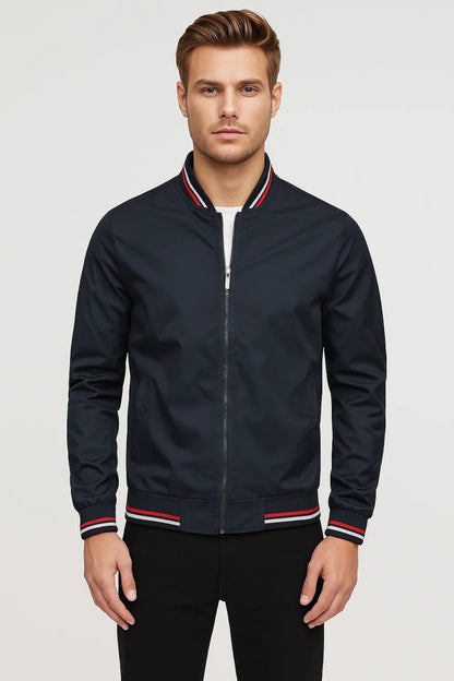 Bomberjack Heren | Gestreepte Boorden | Sportief | All-Season | Comfortabele pasvorm