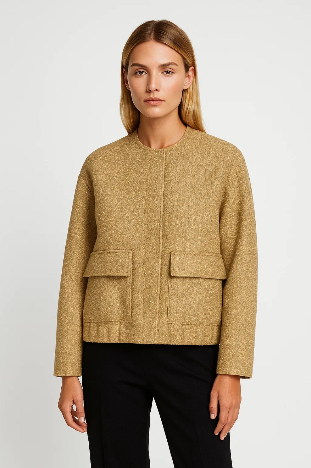 Boxy Damesjas | Rechte Snit met Grote Zakken | Warm en Minimalistisch