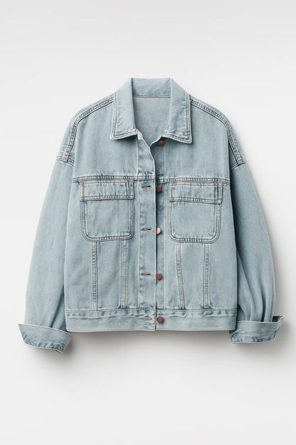 Boxy Spijkerjack | Minimalistisch Design met Rechte Pasvorm | Ideaal voor Overgangsseizoen