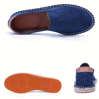 Bram - Boho Linnen Loafers Heren met Canvas Bovenwerk en Gevlochten Zoolrand