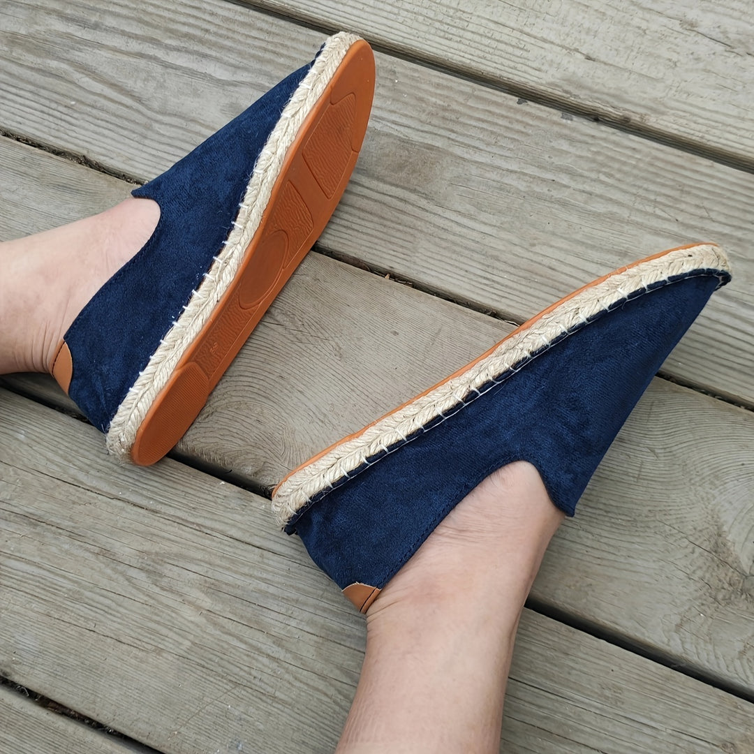Bram - Boho Linnen Loafers Heren met Canvas Bovenwerk en Gevlochten Zoolrand