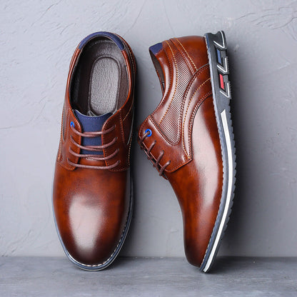 Bram - Heren Comfort Schoenen met Vetersluiting en Gestikte Details