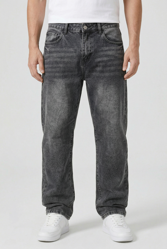 Bram - Heren Jeans Loose Fit Denim Stijl met Stoere Wassing