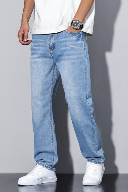 Bram - Heren Jeans Loose Fit Denim Stijl met Stoere Wassing
