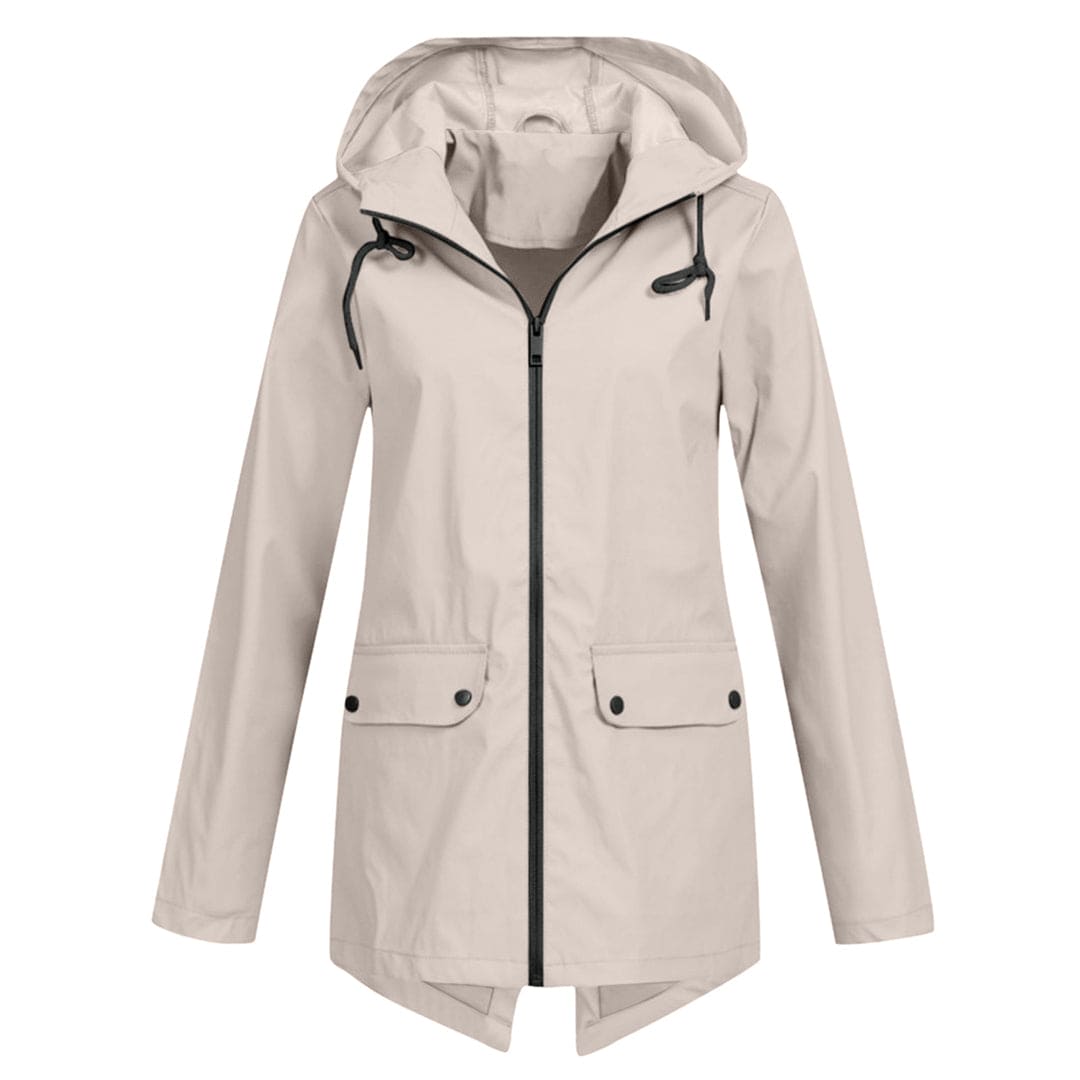 Britt - Dames Regenjas Waterdicht Herfst met Capuchon en Verstelbare Taille
