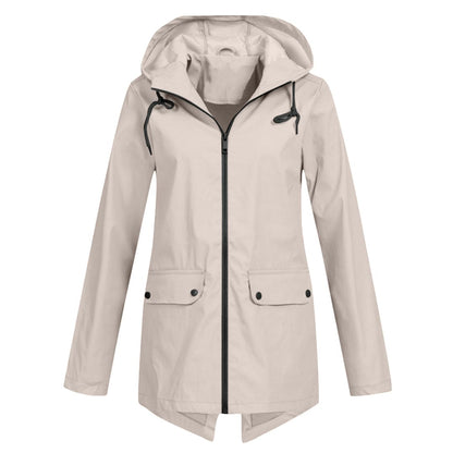 Britt - Dames Regenjas Waterdicht Herfst met Capuchon en Verstelbare Taille