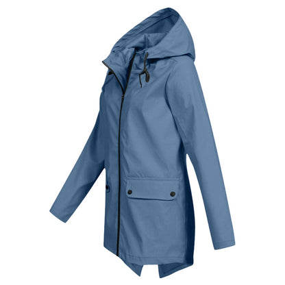Britt - Dames Regenjas Waterdicht Herfst met Capuchon en Verstelbare Taille