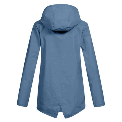 Britt - Dames Regenjas Waterdicht Herfst met Capuchon en Verstelbare Taille