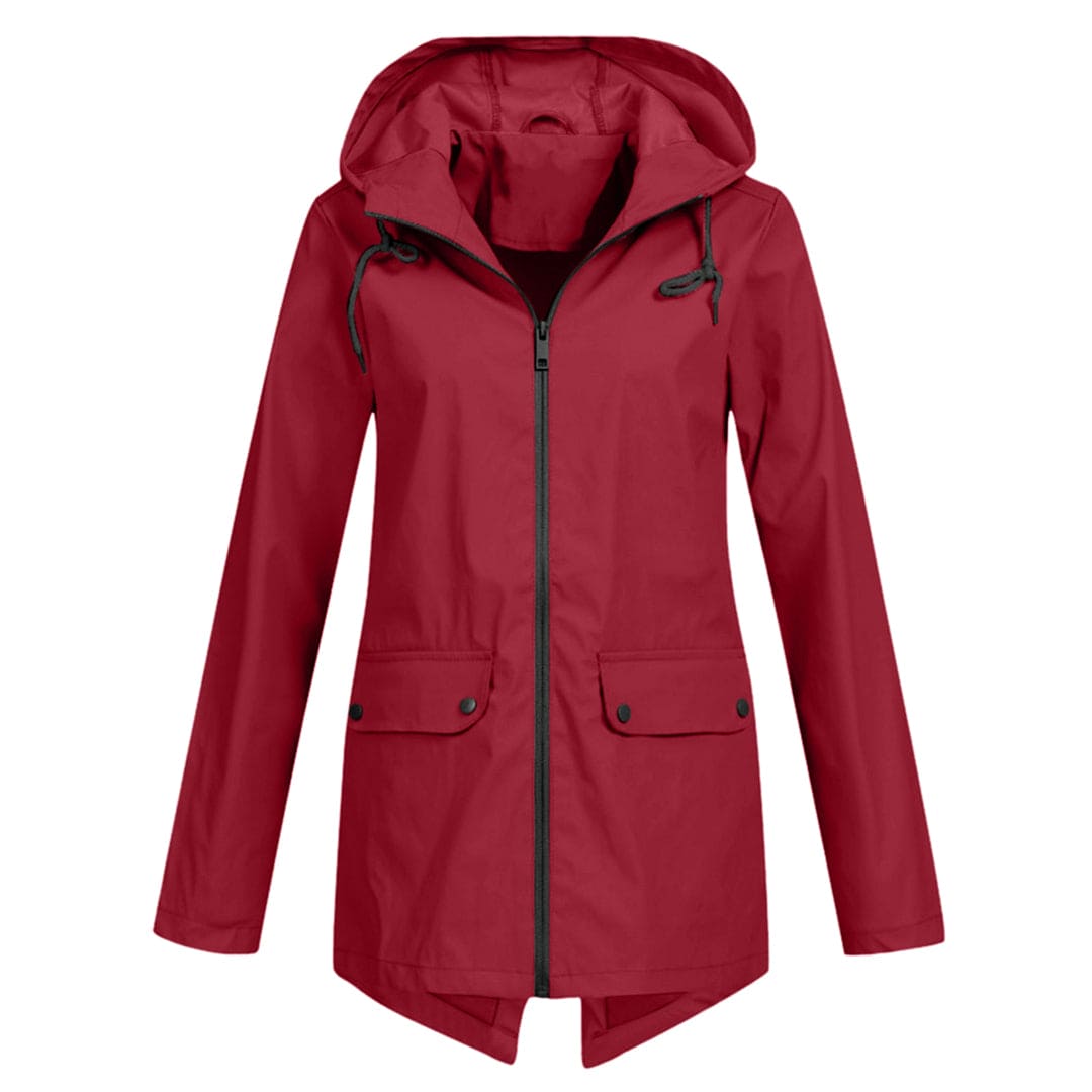 Britt - Dames Regenjas Waterdicht Herfst met Capuchon en Verstelbare Taille