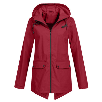 Britt - Dames Regenjas Waterdicht Herfst met Capuchon en Verstelbare Taille