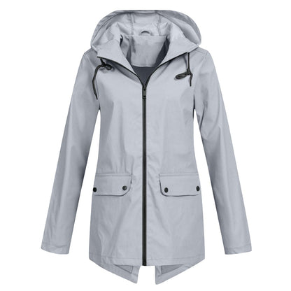 Britt - Dames Regenjas Waterdicht Herfst met Capuchon en Verstelbare Taille