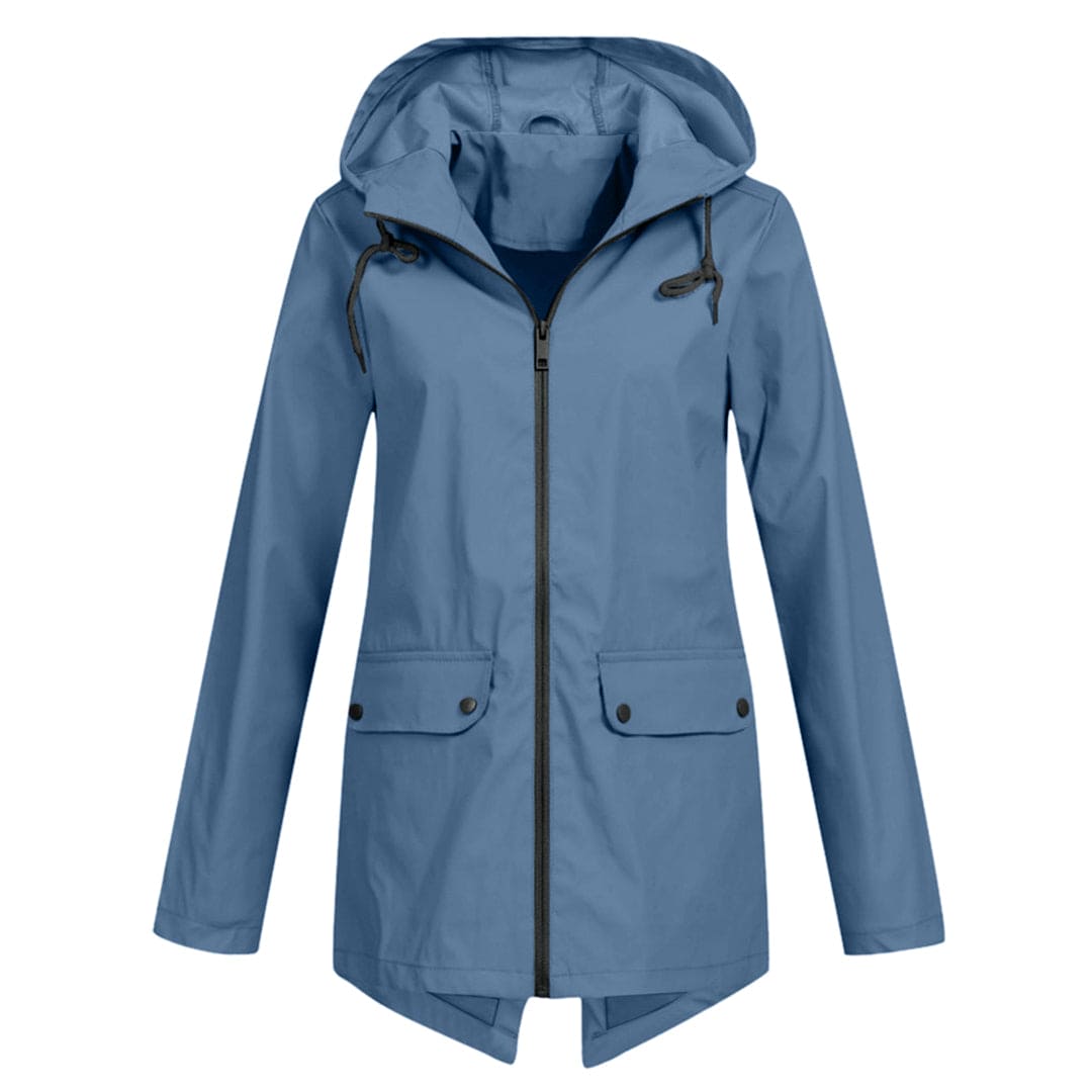 Britt - Dames Regenjas Waterdicht Herfst met Capuchon en Verstelbare Taille