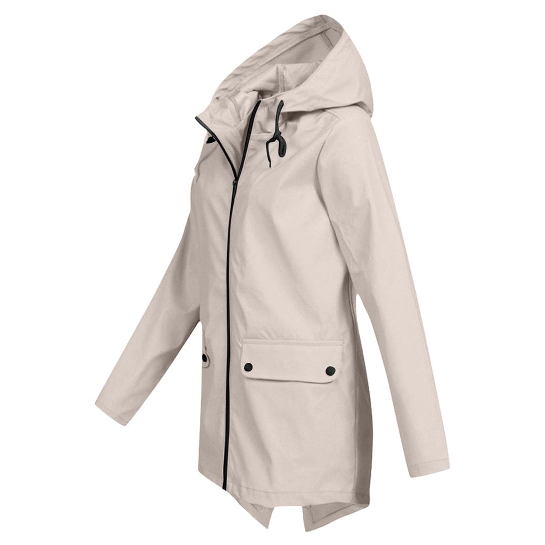 Britt - Dames Regenjas Waterdicht Herfst met Capuchon en Verstelbare Taille