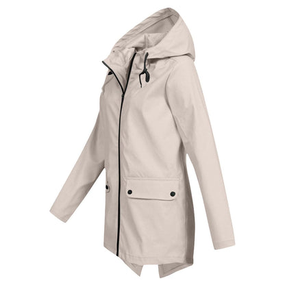 Britt - Dames Regenjas Waterdicht Herfst met Capuchon en Verstelbare Taille