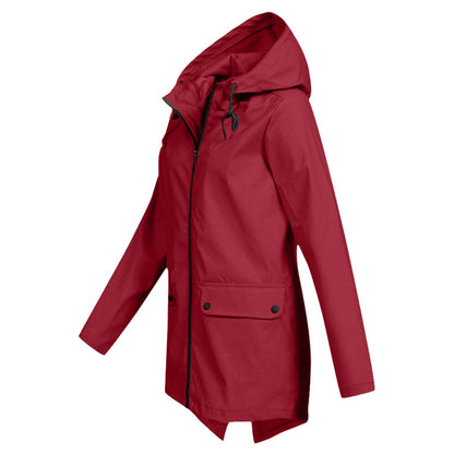 Britt - Dames Regenjas Waterdicht Herfst met Capuchon en Verstelbare Taille