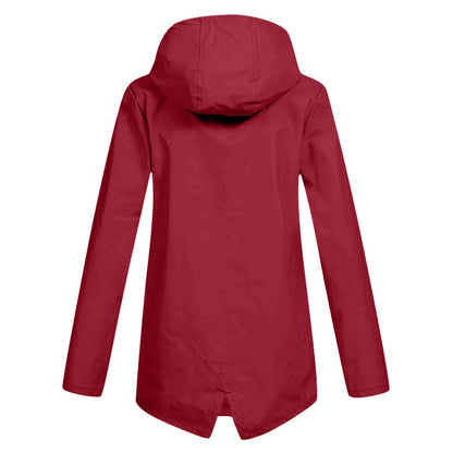 Britt - Dames Regenjas Waterdicht Herfst met Capuchon en Verstelbare Taille