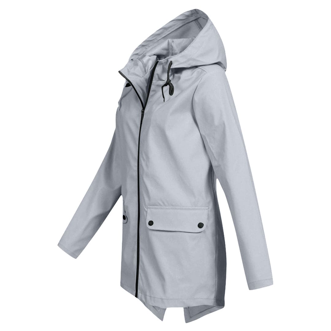 Britt - Dames Regenjas Waterdicht Herfst met Capuchon en Verstelbare Taille