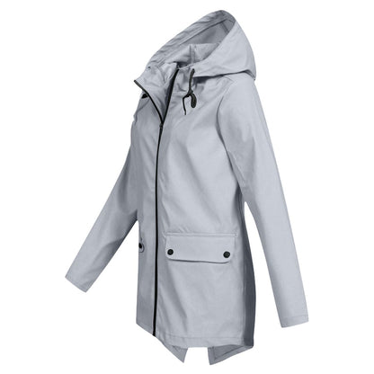 Britt - Dames Regenjas Waterdicht Herfst met Capuchon en Verstelbare Taille