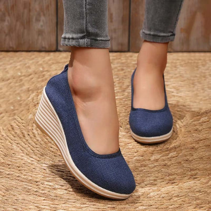 Britt - Elegante Comfort Pumps Dames met Hoge Sleehak en Instapper Pasvorm