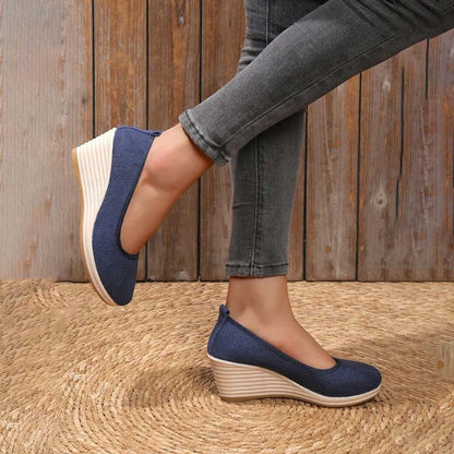 Britt - Elegante Comfort Pumps Dames met Hoge Sleehak en Instapper Pasvorm