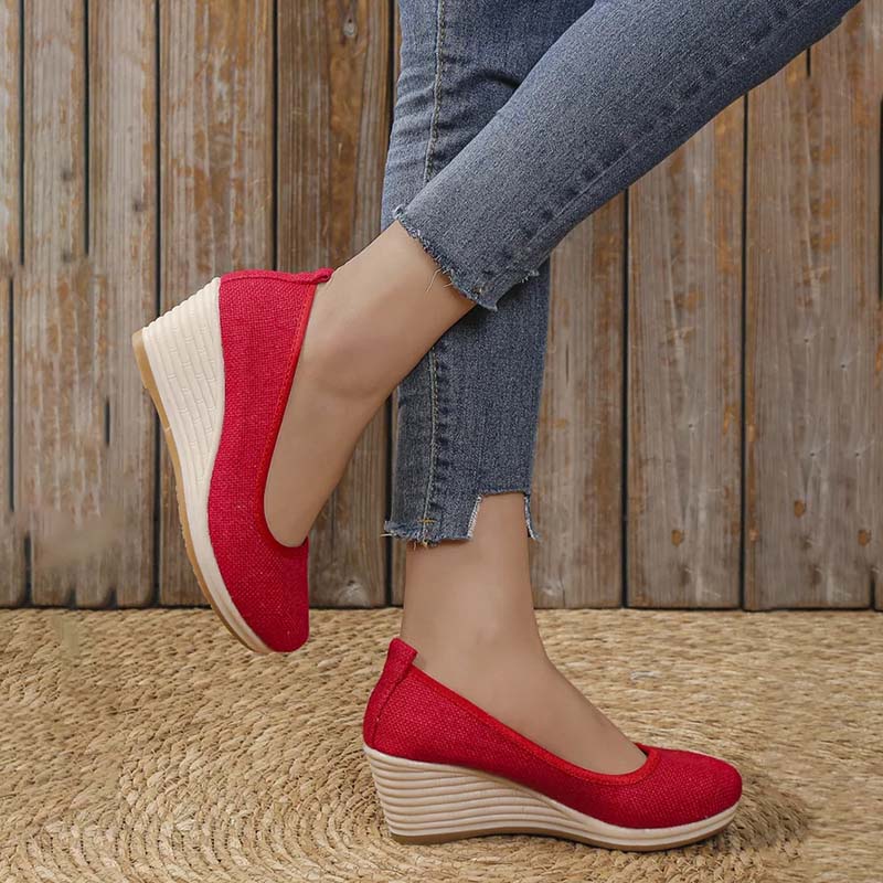 Britt - Elegante Comfort Pumps Dames met Hoge Sleehak en Instapper Pasvorm