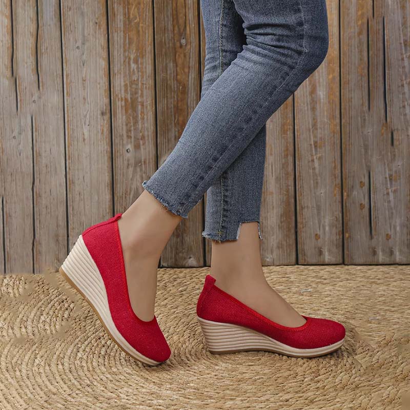 Britt - Elegante Comfort Pumps Dames met Hoge Sleehak en Instapper Pasvorm