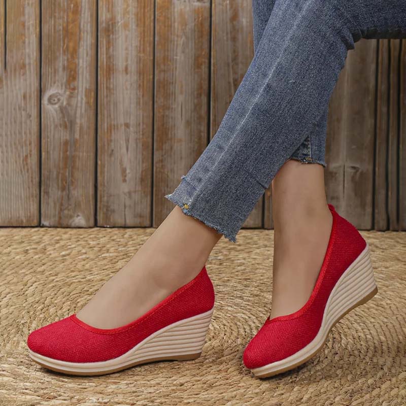 Britt - Elegante Comfort Pumps Dames met Hoge Sleehak en Instapper Pasvorm
