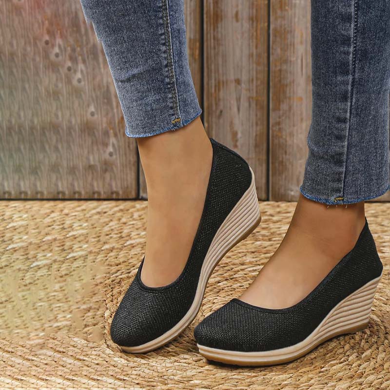 Britt - Elegante Comfort Pumps Dames met Hoge Sleehak en Instapper Pasvorm