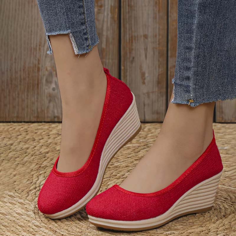 Britt - Elegante Comfort Pumps Dames met Hoge Sleehak en Instapper Pasvorm