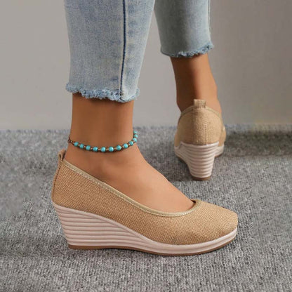 Britt - Elegante Comfort Pumps Dames met Hoge Sleehak en Instapper Pasvorm