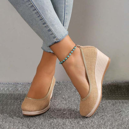 Britt - Elegante Comfort Pumps Dames met Hoge Sleehak en Instapper Pasvorm
