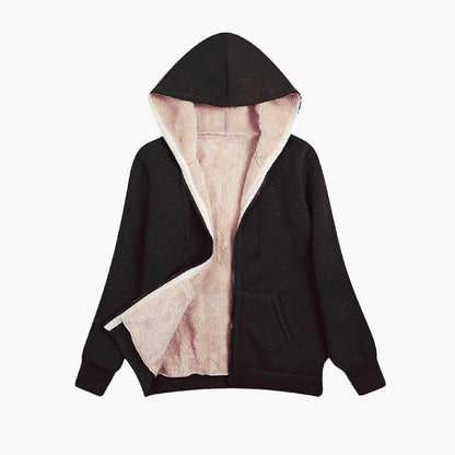 Britt - Hoodie dames met rits warm gevoerd en oversized met steekzakken