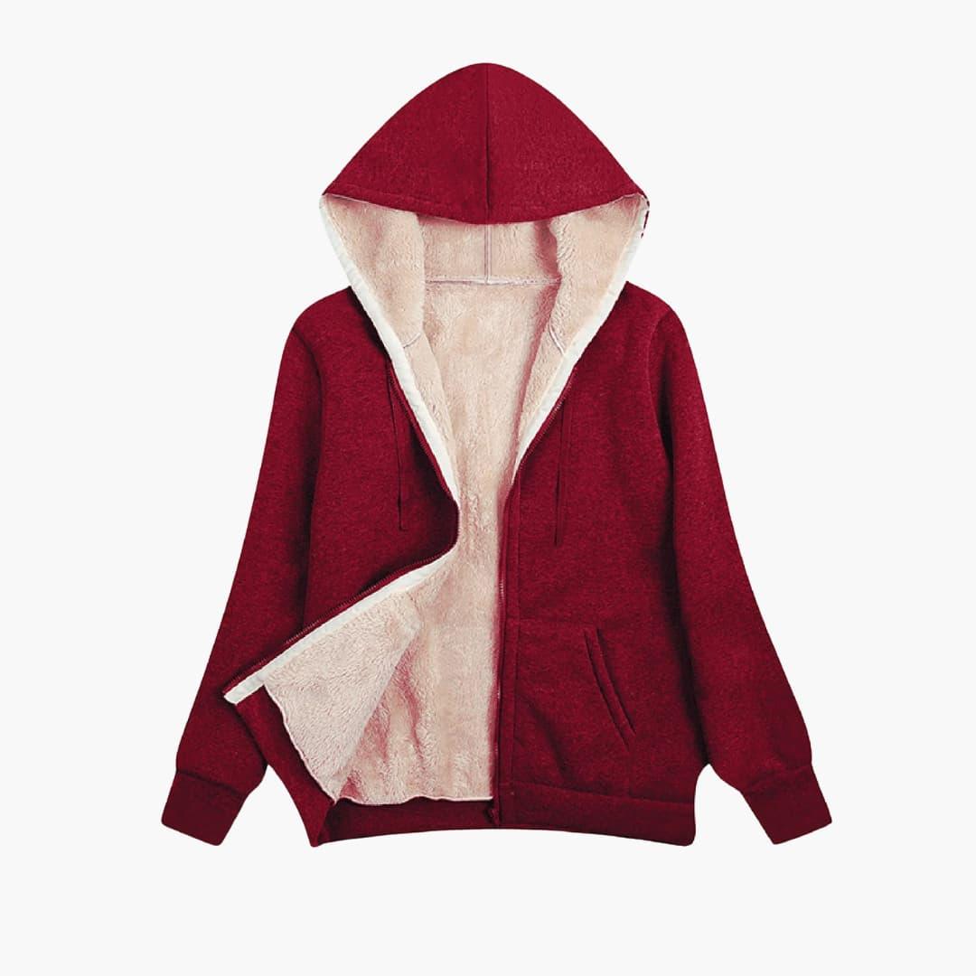 Britt - Hoodie dames met rits warm gevoerd en oversized met steekzakken