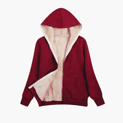 Britt - Hoodie dames met rits warm gevoerd en oversized met steekzakken