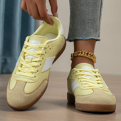 Britt - Nette Comfort Sneakers Dames met Kleurvlakken en Geribbelde Zool