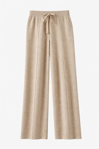 Broek Dames - Wijde Pijpen met Elastische Band en Koord | Casual