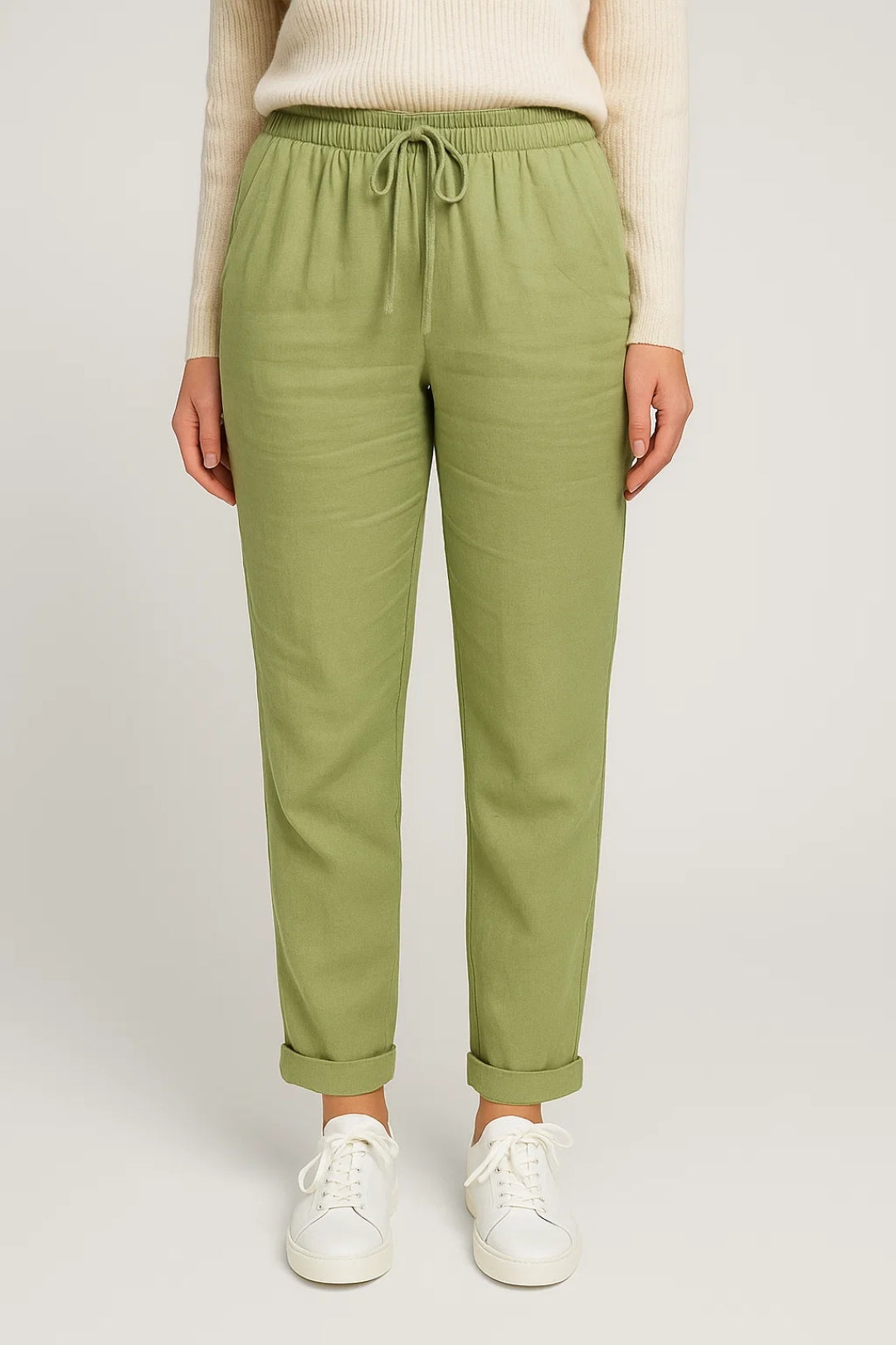 Pantalon Dames - Relaxed Fit met Elastische Taille en Strikkoord | Casual