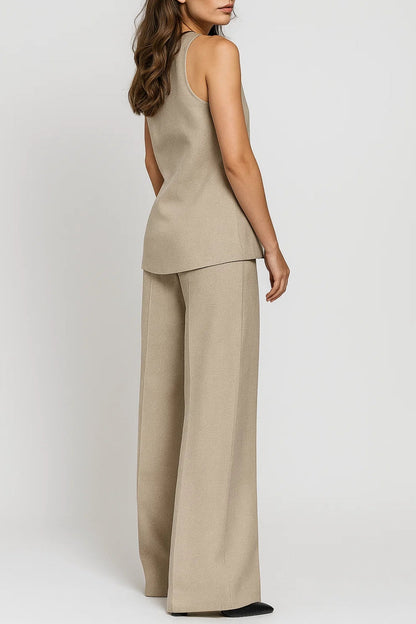 Tweedelige Set Dames | Mouwloos Getailleerd Gilet en Pantalon | Elegant en Modern
