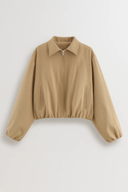 Cropped Damesjas met Rits | Minimalistische Look | Lichtgewicht en Veelzijdig