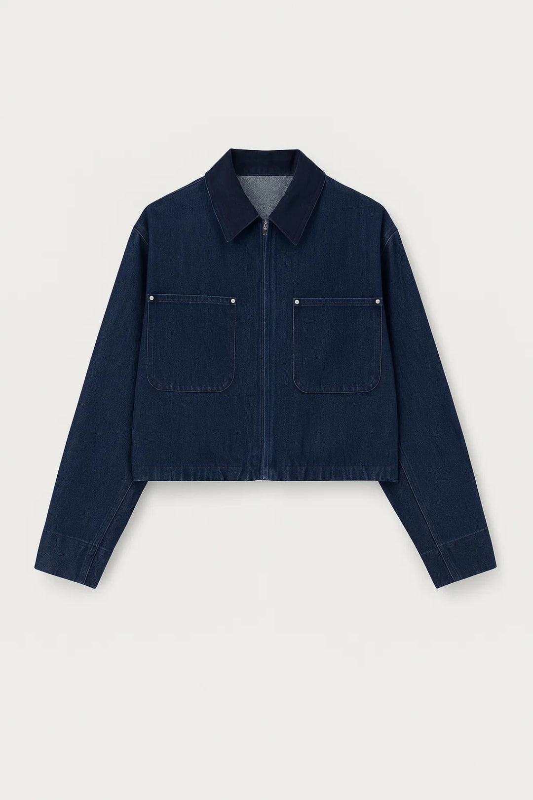 Cropped Damesjasje | Minimalistisch Ontwerp met Ritssluiting | Eigentijds en Veelzijdig