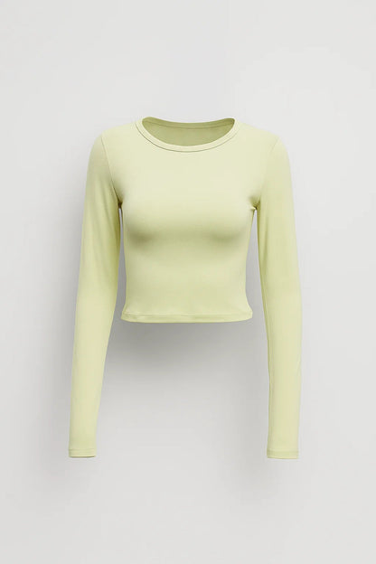 Cropped Damesshirt | Lange Mouwen en Ronde Hals | Lichtgewicht en Comfortabel