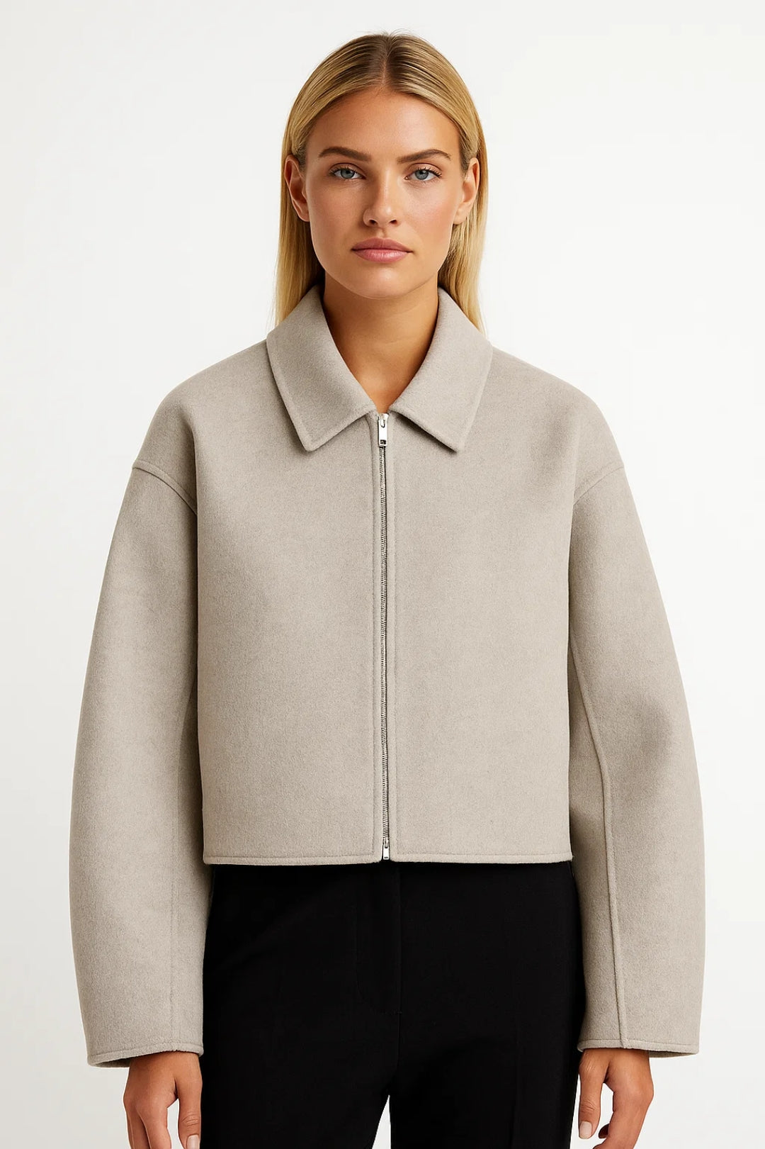 Cropped Jas Dames | Minimalistisch Design met Ritssluiting | Modern en Veelzijdig