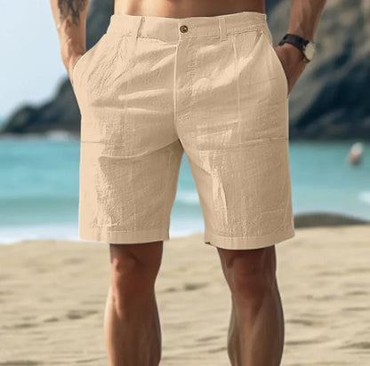 Sem - Casual Heren Linnen Korte Broek met Knoopsluiting en Zijzakken