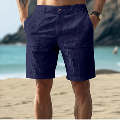 Sem - Casual Heren Linnen Korte Broek met Knoopsluiting en Zijzakken
