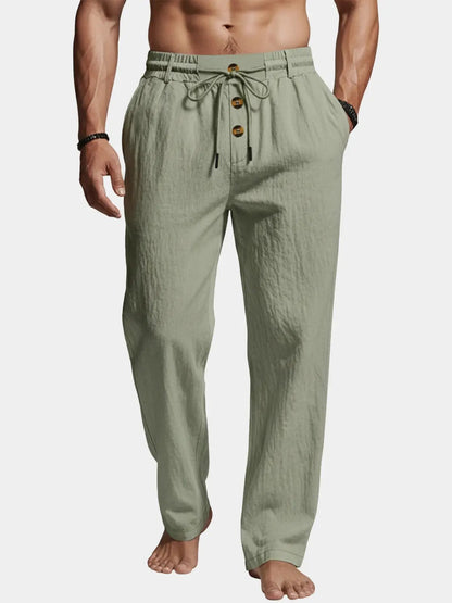 Daan - Casual Linnen Broek Heren met Elastische Taille en Koord