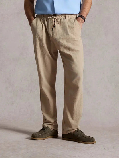 Daan - Casual Linnen Broek Heren met Elastische Taille en Koord