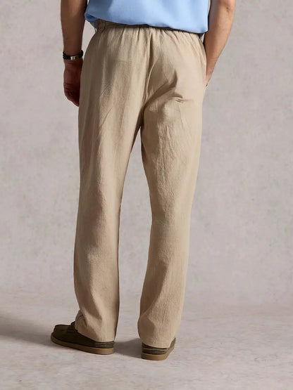 Daan - Casual Linnen Broek Heren met Elastische Taille en Koord
