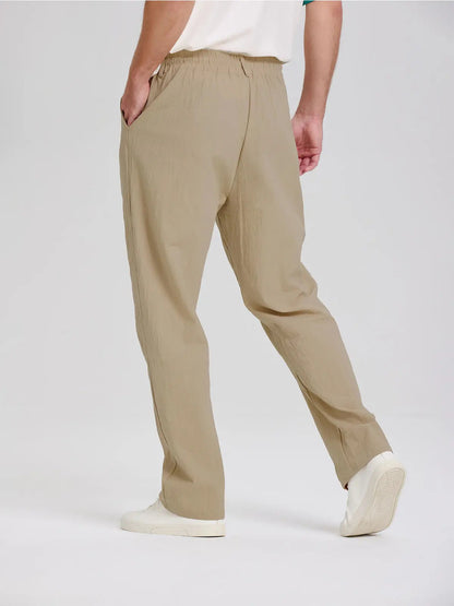 Daan - Casual Linnen Broek Heren met Elastische Taille en Koord